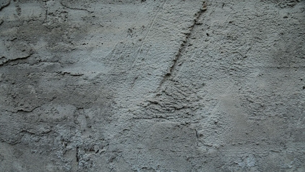 A close-up of a rough grey concrete wall surface