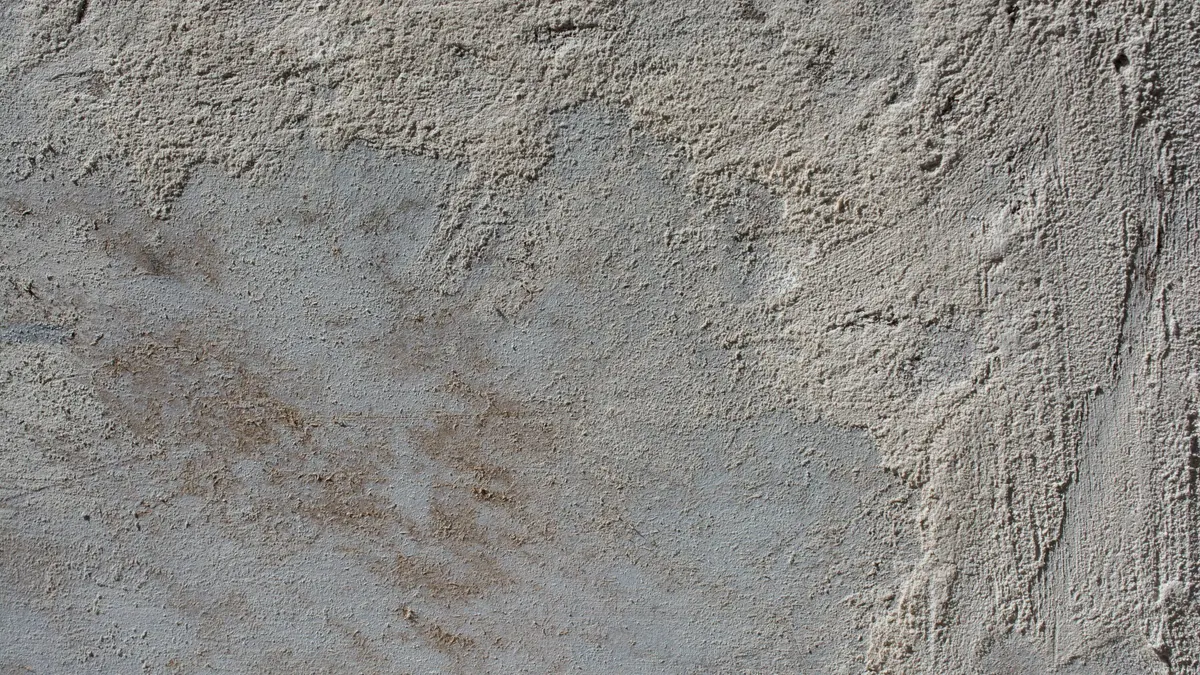 A close-up of a rough textured plaster wall surface